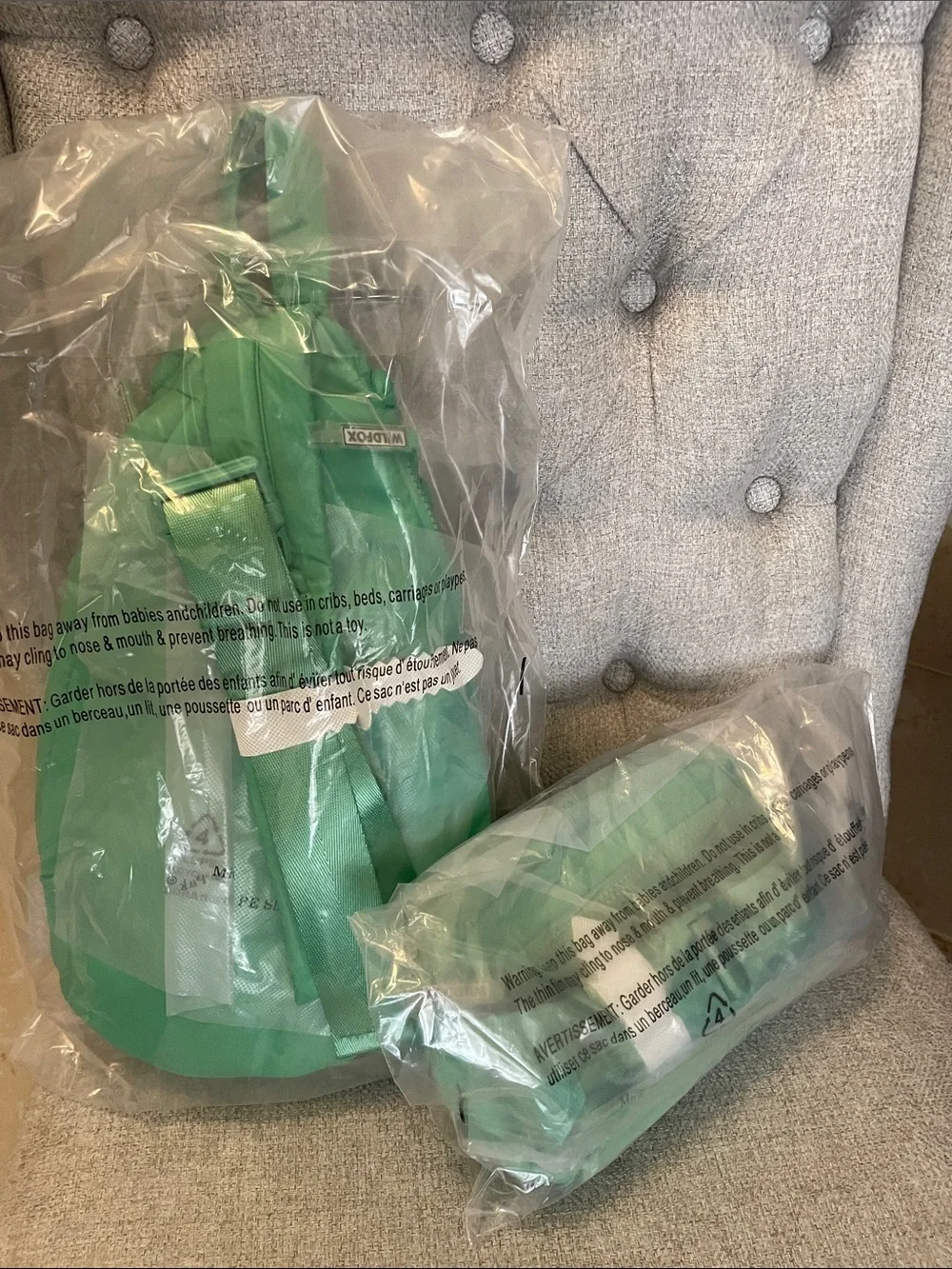 NWT Wildfox Bright Green Floral Sling and Bum Bag Set